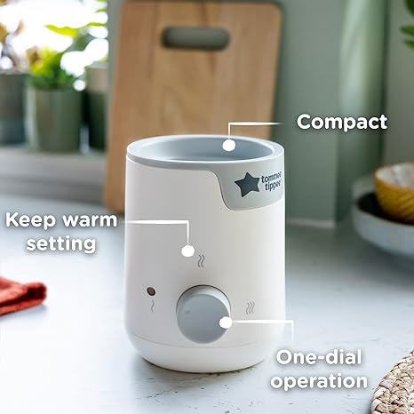 Tommee Tippee Easiwarm Bottle Warmer, Warms Baby Feeds to Body Temperature in Minutes. Automatic Tim