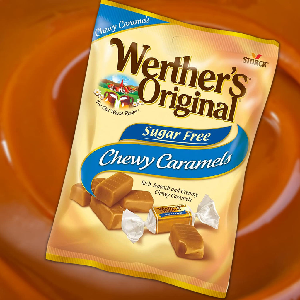 Werther's Original Sugar Free Chewy Caramels, Individually Wrapped Candies for Adults, Pack of 2, 2.75 Ounce