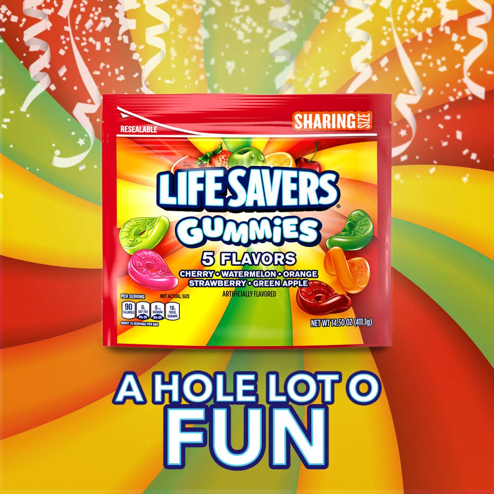 LIFE SAVERS Gummy Candy, 5 Flavors, Sharing Size, 14.5 oz Bag