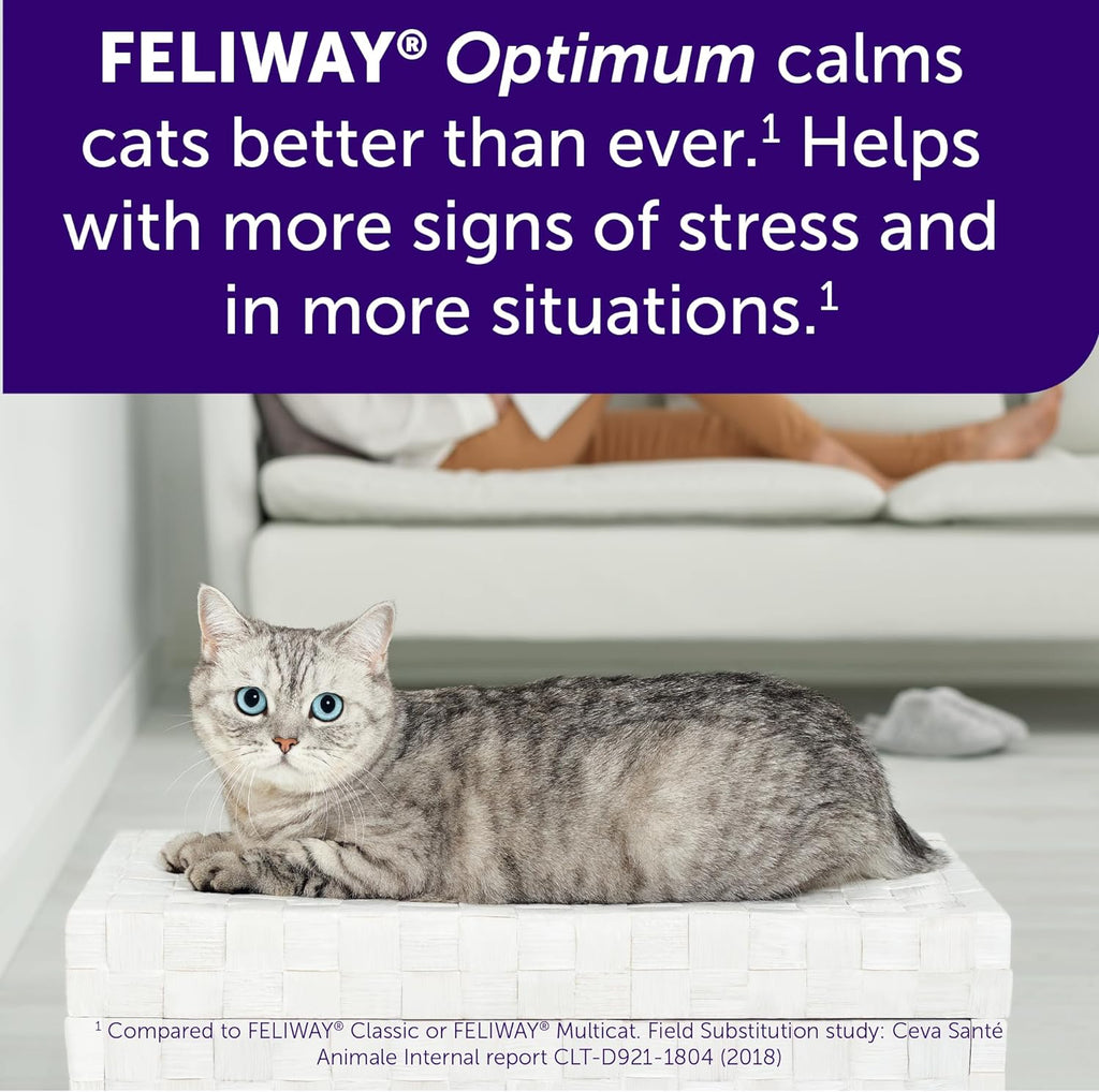 FELIWAY Optimum Cat, Enhanced Calming Pheromone Diffuser. 30 Day Starter Kit (48 mL)