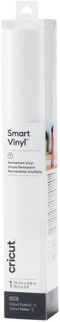 Cricut Smart Vinyl Permanent | White | 0.9 m (3 ft) | Self Adhesive Vinyl Roll | for use Explore 3 Maker 3