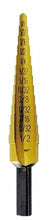 Load image into Gallery viewer, IRWIN Unibit1T Shank Step Drill Bit, Titanium Nitride Coated, 1/8&quot; to 1/2&quot; by 1/4&quot; (15101)