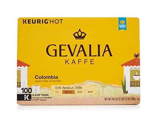 Gevalia Keurig Hot Coffee, 100% Arabica, Medium, Colombia, K-Cup Pods - 100 pods, 34.5 oz