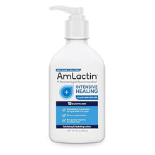 Load image into Gallery viewer, AmLactin Intensive Healing Body Lotion for Dry Skin – 14.1 oz Pump Bottle – 2-in-1 Exfoliator &amp; Moisturizer with Ceramides &amp; 15% Lactic Acid for Relief from Dry Skin (Packaging May Vary)