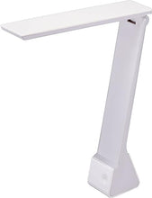 Load image into Gallery viewer, Bostitch Office KT-VLED1810-WHITE Powered Rechargeable Battery LED Desk Lamp, 3 Color Temperatures, Flip Open, White