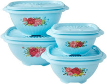 Load image into Gallery viewer, Pioneer Woman 8 Piece Food Storage Bowl Set - Sweet Rose Blue