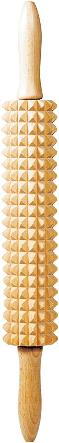 Linden Sweden Deep Notched Rolling Pin– Great for Home or Professional Use – Prepare Delicious Flatbreads and Crackers