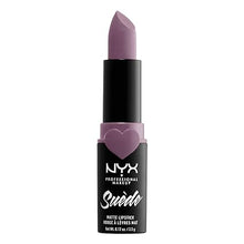 Load image into Gallery viewer, NYX PROFESSIONAL MAKEUP Suede Matte Lipstick, Vegan Formula - Violet Smoke (Pastel-Grey Purple)