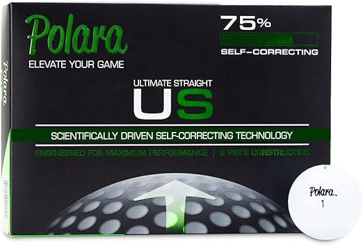 Polara Ultimate Straight, Extra Spin, Extra Distance, and Extra Distance & Spin Premium Golf Balls | Hook and Slice Correction | Perfect for Recreational Golfers | 1 Dozen Balls
