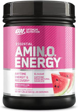 Load image into Gallery viewer, Optimum Nutrition Amino Energy - Pre Workout with Green Tea, BCAA, Amino Acids, Keto Friendly, Green Coffee Extract, Energy Powder - Watermelon, 65 Servings (Packaging May Vary)