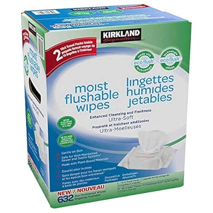 Kirkland Signature Kirkland signature moist flushable wipes 632 wipes, 632 count, White