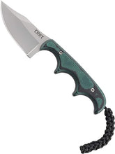 Load image into Gallery viewer, CRKT Minimalist Bowie Neck Knife: Compact Fixed Blade Knife, Folts Utility Knife with Bead Blast Blade, Resin Infused Fiber Handle, and Sheath 2387