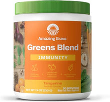 Load image into Gallery viewer, Amazing Grass Greens Blend Superfood for Immune Support: Super Greens Powder Smoothie Mix with Vitamin C, Cordyceps, Beet Root Powder &amp; Reishi Mushrooms, Tangerine, 30 Servings