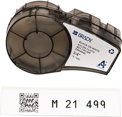 Brady Authentic (M21-750-499) Multi-Purpose Nylon Label for General ID, Wire Marking, and Lab, Black on White- Designed for M210, M210-LAB, M211, BMP21-PLUS and BMP21-LAB Printers, .75" W 16' L