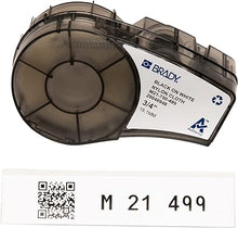 Load image into Gallery viewer, Brady Authentic (M21-750-499) Multi-Purpose Nylon Label for General ID, Wire Marking, and Lab, Black on White- Designed for M210, M210-LAB, M211, BMP21-PLUS and BMP21-LAB Printers, .75&quot; W 16&#39; L