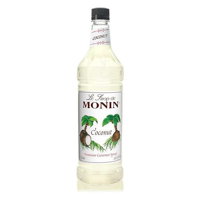 Monin - Coconut Syrup, Sweet and Rich, Great for Cocktails and Smoothies, Gluten-Free, Vegan, Non-GMO (1 Liter)