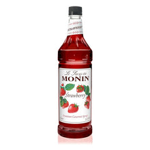 Load image into Gallery viewer, Monin - Strawberry Syrup, Mild and Sweet, Great for Cocktails and Teas, Gluten-Free, Non-GMO (1 Liter)