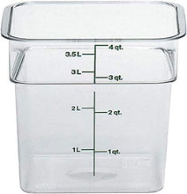 Load image into Gallery viewer, Cambro 4SFSCW135 CamSquare Square Food Storage Container (4-Quart, Polycarbonate, NSF)