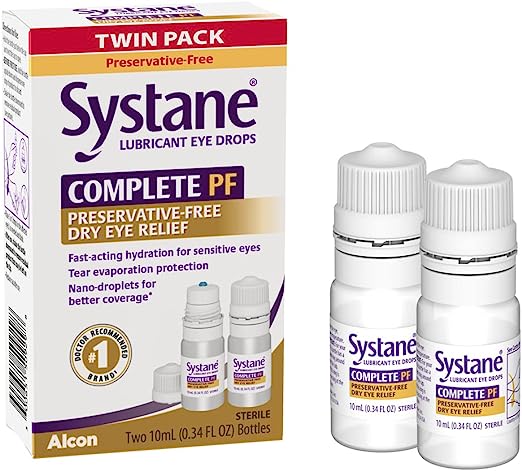 Systane COMPLETE PF Multi-Dose Preservative Free Dry Eye Drops 20ml(Pack of 2 – 10mL bottles)