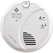 Load image into Gallery viewer, FIRST ALERT Battery Powered BRK SC7010BV Hardwired Talking Photoelectric Smoke and Carbon Monoxide (CO) Detector , White