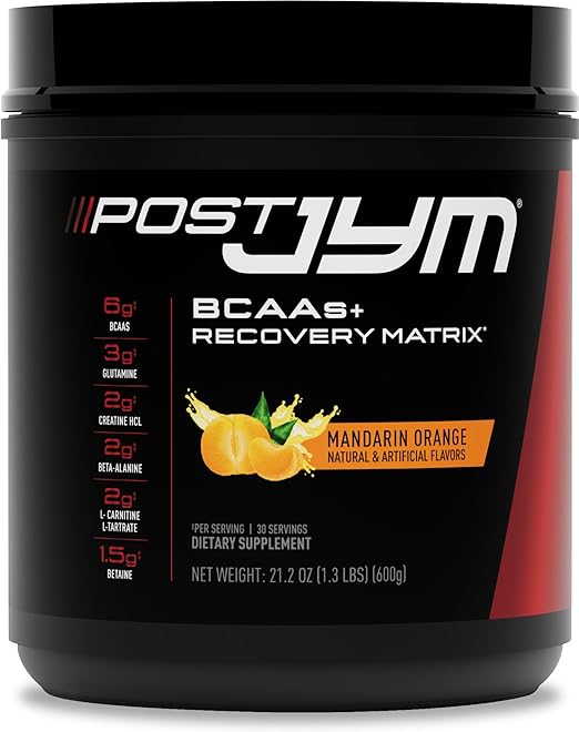 Post JYM Active Matrix - Post-Workout with BCAA's, Glutamine, Creatine HCL, Beta-Alanine, and More | JYM Supplement Science | Mandarin Orange Flavor, 30 Servings, 1.3 Pound (Pack of 1)