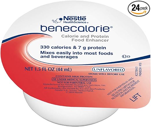 Benecalorie Calorie and Protein Enhancer - Unflavored (330 Calories, 7g Protein) - 1.5 fl oz Cups, 24 Pack