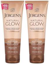 Load image into Gallery viewer, Jergens Natural Glow Revitalizing Daily Moisturizer, Medium/Tan Skin Tone 7.5 fl oz (221 ml) package of 2