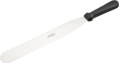 Ateco Ultra Straight Spatula with 12-Inch Stainless Steel Blade, Plastic Handle, Dishwasher Safe