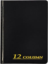 Load image into Gallery viewer, Adams Account Book, 7 x 9.25 Inches, Black, 12-Columns, 80 Pages (ARB8012M)