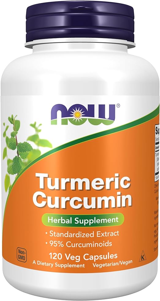 NOW Turmeric Curcumin, 120 Veg Capsules, Foods