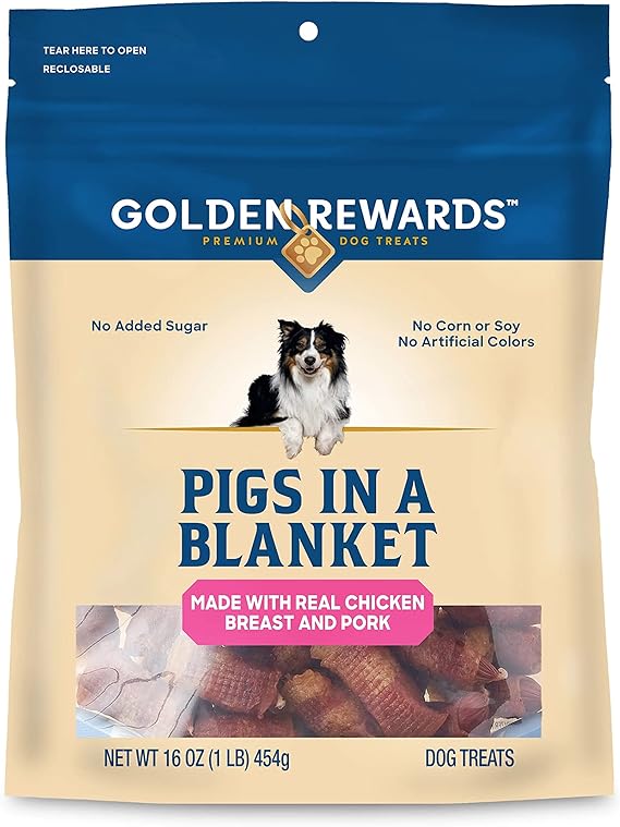 Vibrant Life Pigs in a Blanket Dog Treats, Chicken, 16oz