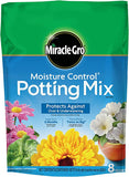 Miracle-Gro Moisture Control Potting Mix - Soil for Indoor & Outdoor Containers, Added Fertilizer Feeds Up to 6 Months, 8 qt.