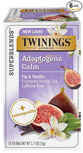 Load image into Gallery viewer, Twinings Superblends Adaptogens Calm Fig &amp; Vanilla Flavoured Herbal Tea Caffeine- Free, 18 Tea Bags (Pack of 6)