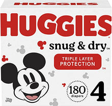 Load image into Gallery viewer, Huggies Snug &amp; Dry Baby Diapers, Size 4, 180 Ct, One Month Supply