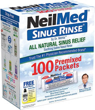 Load image into Gallery viewer, NeilMed Sinus Rinse All Natural Relief Premixed Refill Packets 100 Count (Pack of 1)