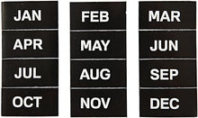 Load image into Gallery viewer, MasterVision Interchangeable Magnetic Board Accessories, Months of Year, Black/White, 2&quot; x 1&quot;, 12 Pieces