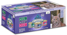 Load image into Gallery viewer, Blue Buffalo Wilderness High Protein, Natural Adult Pate Wet Cat Food Variety Pack, Chicken, Salmon, Duck 3-oz Cans (12 Count- 4 of Each Flavor)