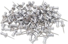 Load image into Gallery viewer, Aluminum Head Push Pins, Steel 5/8&quot; Point, Silver, 100 per Box [Set of 2]