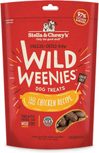 Load image into Gallery viewer, Stella &amp; Chewy’s Freeze-Dried Raw Wild Weenies Dog Treats – All-Natural, Protein Rich, Grain Free Dog &amp; Puppy Treat – Great for Training &amp; Rewarding – Cage-Free Chicken Recipe – 11.5 oz Bag