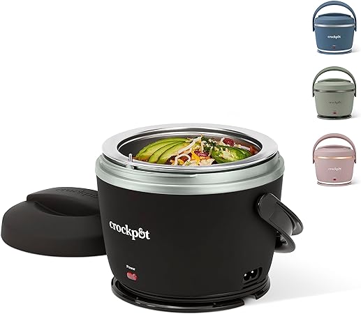 Crock-Pot Electric Lunch Box, Portable Food Warmer for On-the-Go, 20-Ounce, Black Licorice