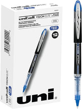 Load image into Gallery viewer, Uniball Vision Elite Rollerball Pens, Blue Pens Pack of 12, Micro Pens with 0.5mm Ink, Fine Point Smooth Writing Pens Supplies