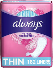Load image into Gallery viewer, Always Thin Daily Panty Liners For Women, Light Absorbency, Unscented, 162 Count