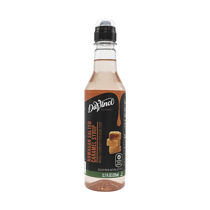DaVinci Gourmet Origin Hawaiian Salted Caramel Syrup, Hawaiian Salted Caramel, 375mL/12.7 Fluid Ounces