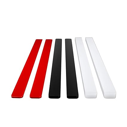 Fat Daddio's Fondant & Dough Leveler Set, 13.75 x 0.75 Inch, White, Black, Red