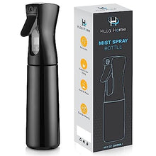 Load image into Gallery viewer, Hula Home Continuous Spray Bottle (10.1oz/300ml) Empty Ultra Fine Plastic Water Mist Sprayer – For Hairstyling, Cleaning, Salons, Plants, Essential Oil Scents &amp; More - Black