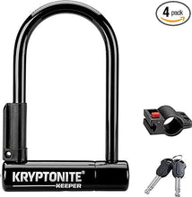 Load image into Gallery viewer, Kryptonite Keeper Mini-6 Bike U-Lock, Heavy Duty Anti-Theft Bicycle U Lock Sold Secure Silver, 12mm Shackle with Mounting Bracket and Keys for Bike, Motorcycle, Scooter, Bicycle, Door, Gate, Fence
