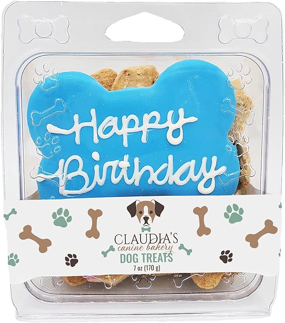 Claudia's Canine Bakery Happy Birthday Blue 7 oz. Clamshell