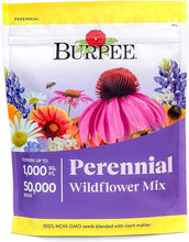 Load image into Gallery viewer, Burpee Wildflower 50,000 Bulk, 1 Bag | 18 Varieties of Non-GMO Flower Seeds Pollinator Garden, Perennial Mix