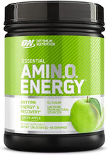 Load image into Gallery viewer, Optimum Nutrition Amino Energy with Green Tea and Green Coffee Extract, Flavor: Green Apple, 65 Servings, 1.29 Pound (Pack of 1) (Packaging May Vary)