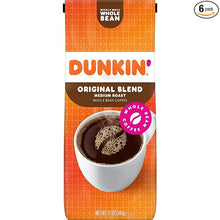 Load image into Gallery viewer, Dunkin&#39; Original Blend Medium Roast Whole Bean Coffee, 12 Ounces (Pack of 6)